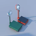 Household Digital And Mechanical Weighing Scales With Green And Red Platforms