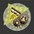 Adorable Animal Shaped Desserts With Yellow Cake Banana Slices And Chocolate Sauce On Plate