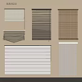 Various Window Blinds With Different Styles Colors And Materials For Home Interior 3d model