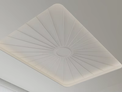 Modern White Ceiling Design With Radial Lines And Circular Center 3d model