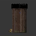 Small Old Wooden Shed With Broken Roof Door And Green Stains