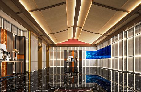 Light Luxury Elevator Hotel Elevator Door Corridor Hotel Entrance Away Guest Room Away Rest Area Entrance Cabinet 3d model