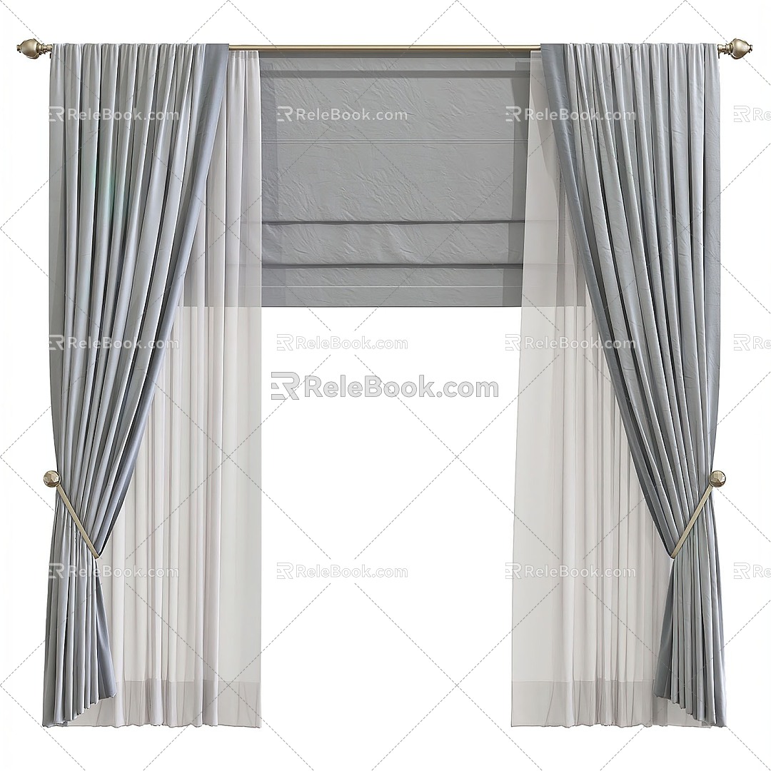 Fabric curtains 3d model