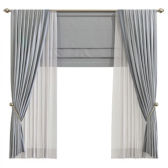 Fabric curtains 3d model