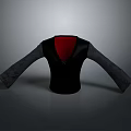 Stylish Black Top With Red Lining And Gray Sleeves For Daily Use
