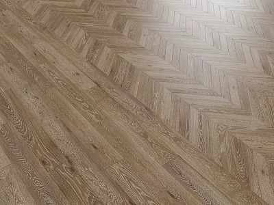 Herringbone Pattern Wooden Floor with Natural Grain and Light Brown Tone 3d model