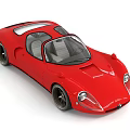 Red Vintage Sports Car With Sleek Body Design Black Wheels And Classic Retro Styling