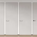 Four Modern White Hinged Doors With Minimalist Design And Silver Handles