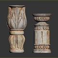 Jane European Pillar Stone Carving Marble Carving Park Stone Pillar 3d model