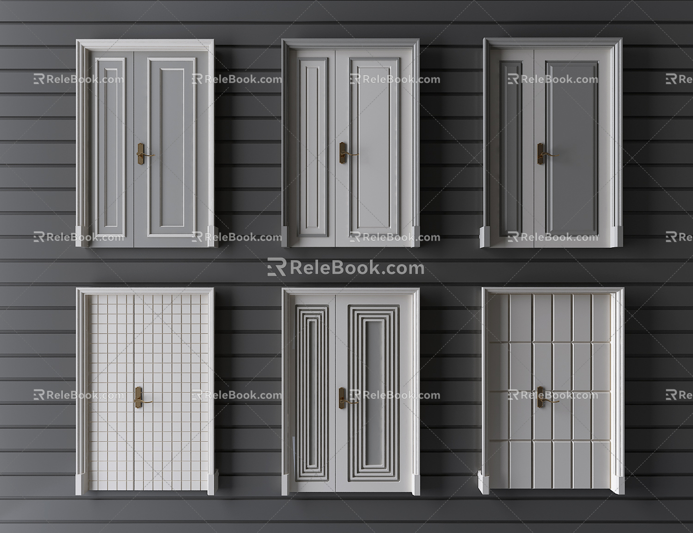 Modern sub-mother door double door sub-mother door 3d model