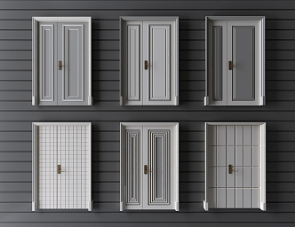 Modern sub-mother door double door sub-mother door 3d model