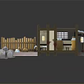 Traditional Japanese Cottage Featuring Onsen Garden With Wooden Fence And Stone Decorations