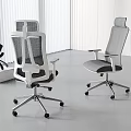 Modern Office Chair With Breathable Mesh Back Ergonomic Design And Rolling Casters