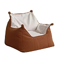 Cozy Brown Single Sofa With White Cushion Set of Two For Home Living Room