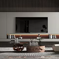 Modern Living Room Interior Design With Light Sofa Wooden Coffee Table And Round Decorative Mirror