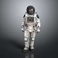 Detailed Astronaut Spacesuit Model With Helmet And Gear Standing On Gray Background