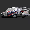 Nissan Primera Race Car With Sponsor Logos Body Livery Rear Wing And Number 21