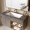 Modern Bathroom Cabinet Bathroom Counter Basin Bathroom Ornaments Mirror Cabinet Sink 3d model