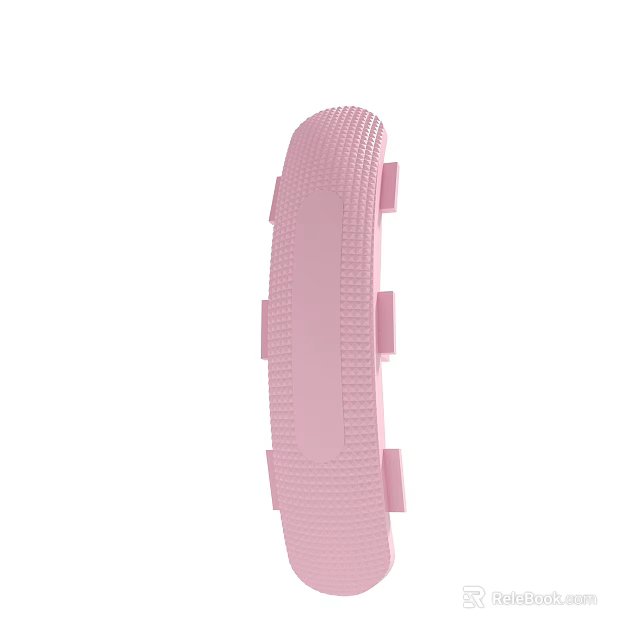 Pink Textured Long Strip Object With Rectangular Protrusions On Surface 3d model 