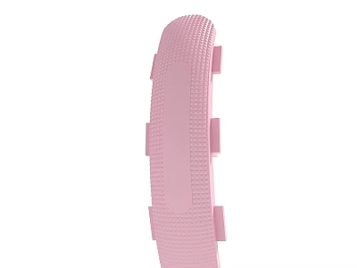 Pink Textured Long Strip Object With Rectangular Protrusions On Surface 3d model