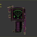 Green Radar Detection Instrument Featuring Fan Shaped Display Screen Knobs And Chain