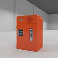 Orange Industrial Equipment Enclosure With Control Panel Ventilation And Safety Features 3d model