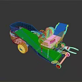 Industrial Material Handling Equipment With Green White Conveyor Belt And Wheels