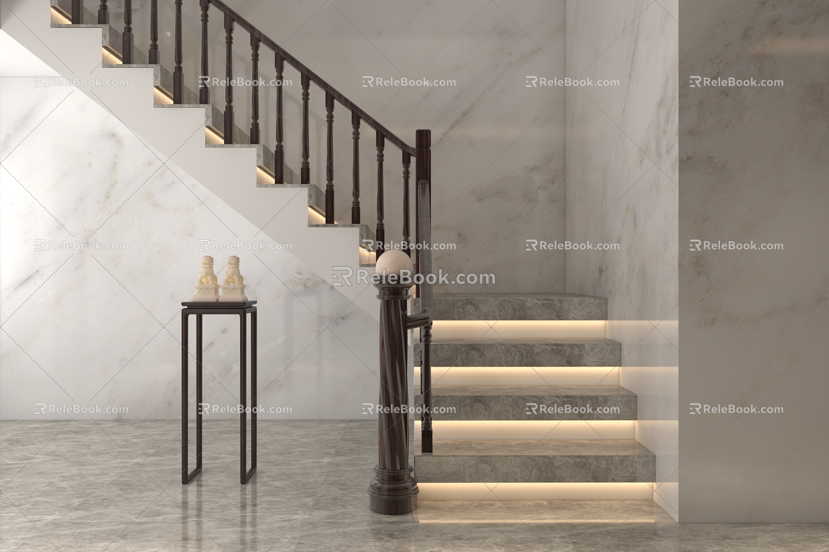 New Chinese Stair Handrail 3d model