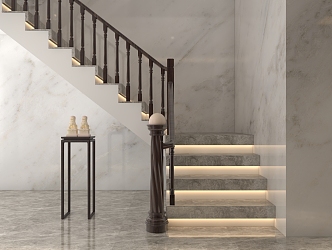 New Chinese Stair Handrail 3d model