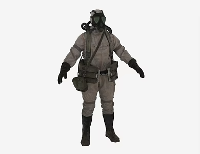 Anti-epidemic personnel Biochemical clothing Anti-chemical clothing End-of-the-day survivors Realistic anti-chemical personnel 3d model