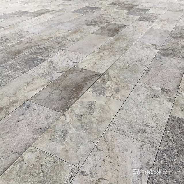 Natural Stone Floor Tiles With Gray Beige Tone And Natural Textured Surface Design 3d model 