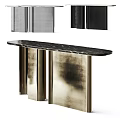 Modern Entryway Console Table With Sleek Metal Frame And Marble Top
