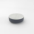 Modern Round Coffee Table with White Marble Top and Dark Gray Base 3d model