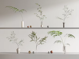 Modern vase flower hydroponic plant 3d model