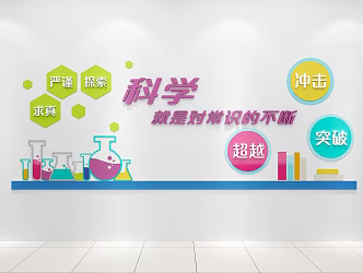 Laboratory wall decoration culture atmosphere science 3d model