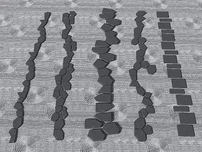 Natural Stone Stepping Stones Path Design For Garden Landscape Decoration 3d model