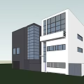 Modern White and Brown Residential Buildings With Large Windows Contemporary Design Green Lawn