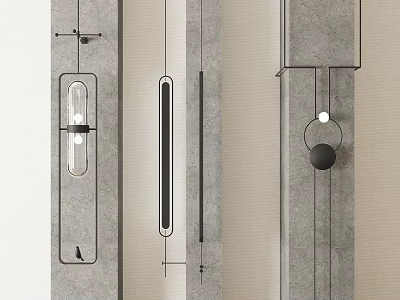 Modern Wall Lamps With Sleek Metal Frames And Glass Shades For Interior Decoration 3d model