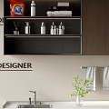 Wooden Balcony Cabinet Design With Washing Machine Dryer Sink And Storage