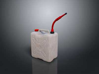 White Plastic Household Storage Container With Red Spout And Cap For Liquid Use 3d model