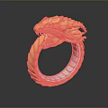 Elegant Unique Fashion Ring with Golden Coiled Snake Head Design Accessory