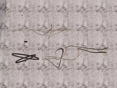 Modern Pendant Light With Abstract Curved Lines And Minimalist Metal Design For Interior Decor 3d model