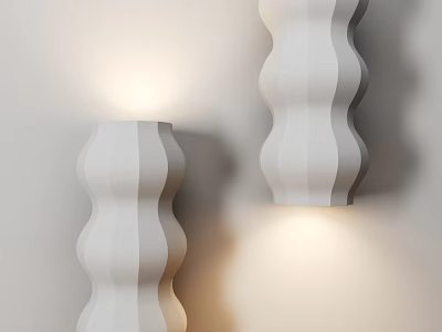 Modern White Textured Wall Lamps With Wall Mounted Design For Interior Lighting Decor 3d model
