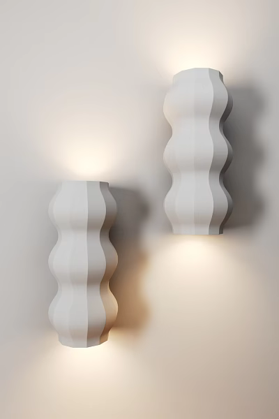 Modern White Textured Wall Lamps With Wall Mounted Design For Interior Lighting Decor 3d model