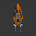 Futuristic Orange Silver Mechanical Horse With Metallic Structure And Tech Design 3d model