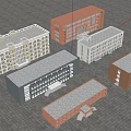 Diverse Architectural Building Models With Various Colors And Styles