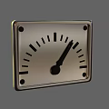 Industrial Equipment Measuring Gauge with Square Metal Frame Black Scale and Pointer
