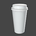 White Disposable Beverage Cup With Lid For Hot Drinks Simple Design