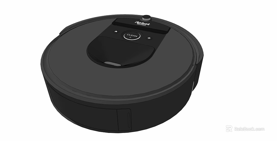 Modern Black Automatic Robot Vacuum Cleaner For Smart Home Daily Cleaning 3d model