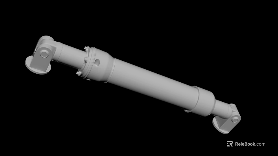 Heavy Duty Mechanical Driveshaft Component With Cylindrical Design And End Connections 3d model 